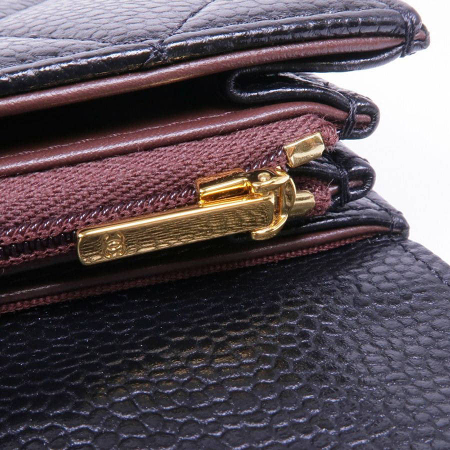 CHANEL 牛皮皮革Long Wallet金扣長錢包-15