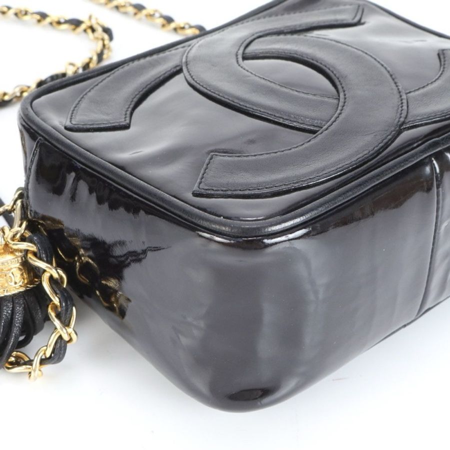 🌷Chanel 漆皮雙C大標誌鏈條協背包|經典花紋✦fufu style 精品✦ 氣質款|-7