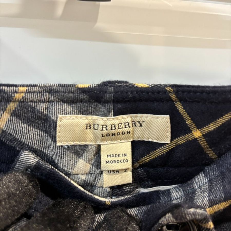 【美收精品】BURBERRY 藍白黃色格紋長褲 4-193【隔月月中將轉賣至日本 上架期限30天】-7