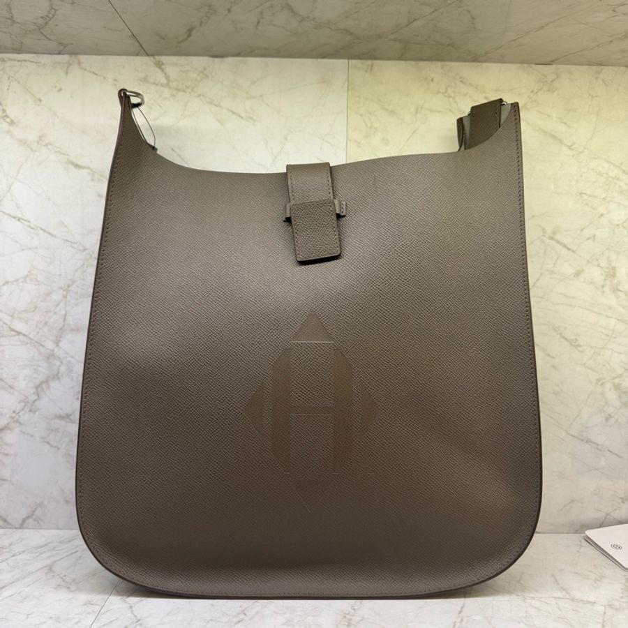 HERMES Evelyne Sellier 8F錫器灰 EPSOM-0
