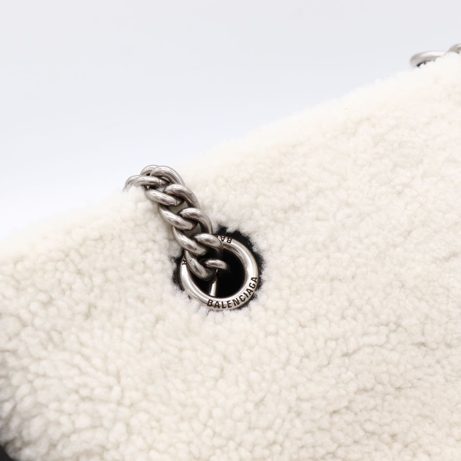 Balenciaga 巴黎世家 黑白毛呢 熊貓色🐼 經典 Logo 托特包 電腦包 單肩包-11