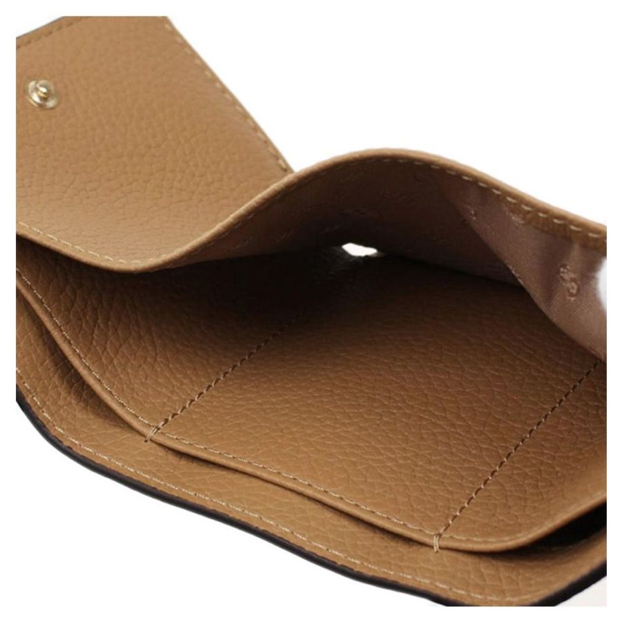 【TORY BURCH】素面皮革零錢包-駝色-2