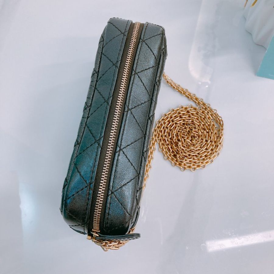 MS0369 Chanel 香奈兒菱格小牛皮皮革金扣鏈帶相機包木炭色 2.55 Camera Bag Aged Calfskin Charcoal x GHW-9