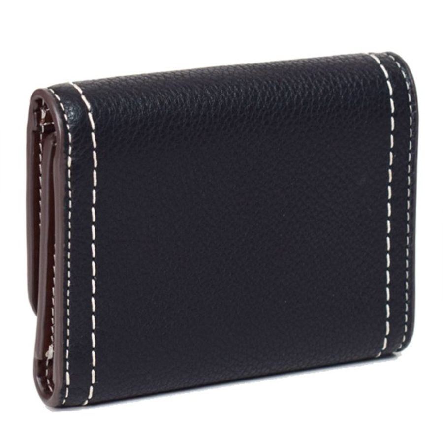 【TORY BURCH】雙T-LOGO皮革短夾-黑色-1