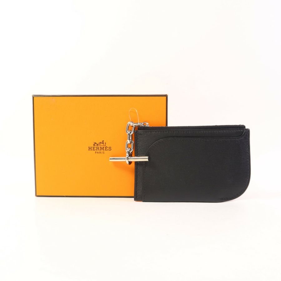HERMES Evercolor皮革Strap Phone Case PM銀扣手拿包-14