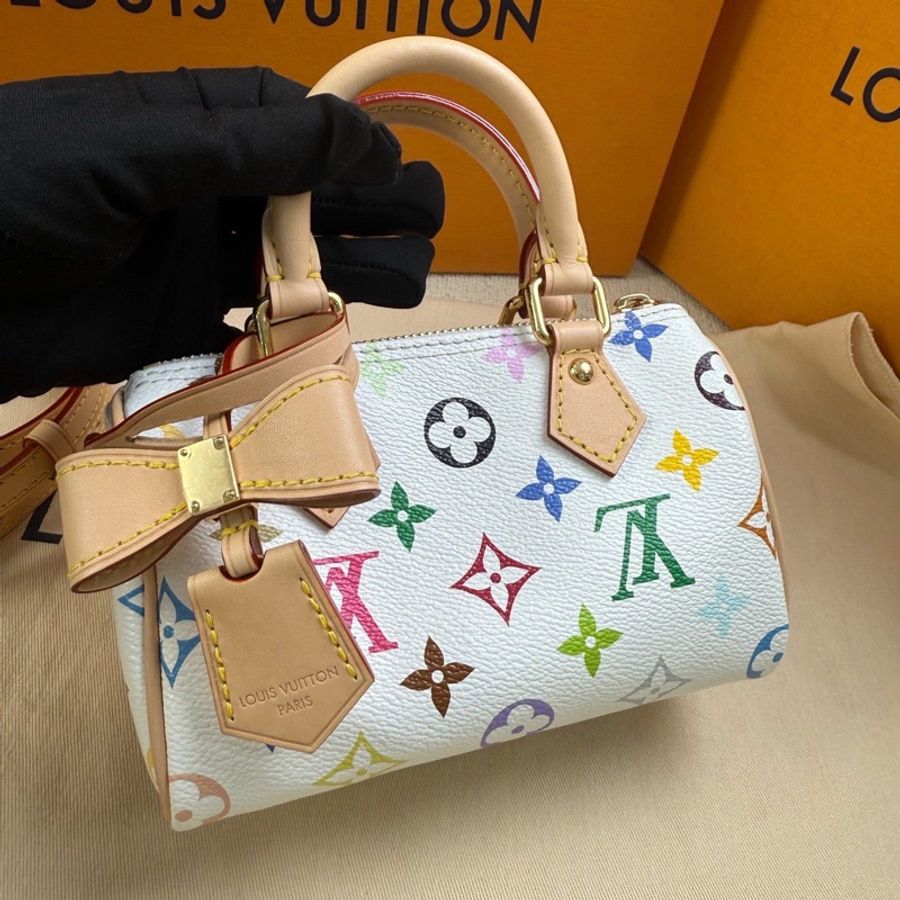全新 LV x 村上隆 speedynano 白三彩-3