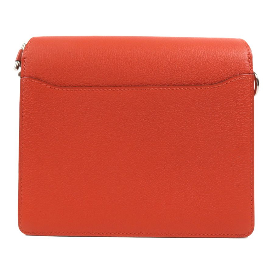 HERMES Evercolor皮革Mini Roulis銀扣肩背袋Rouge Tomate-1