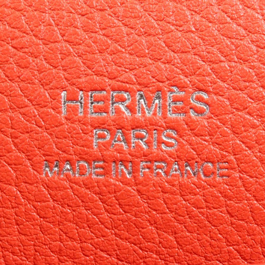 HERMES Evercolor皮革Mini Roulis銀扣肩背袋Rouge Tomate-5
