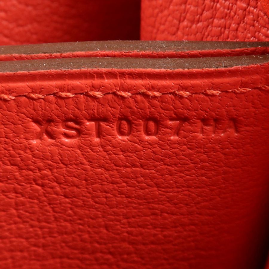 HERMES Evercolor皮革Mini Roulis銀扣肩背袋Rouge Tomate-6