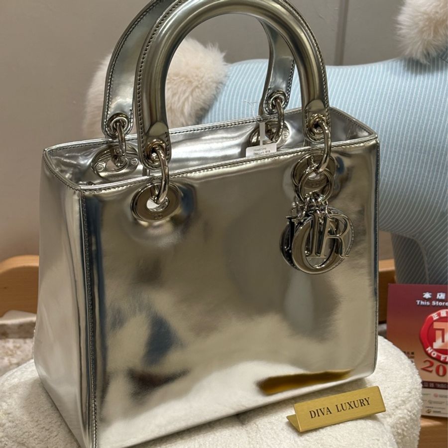 Lady Dior Sliver皮革 二手-10
