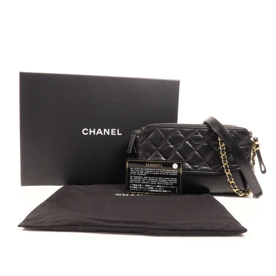 CHANEL 【激減優惠】羊皮皮革Gabrielle WOC鏈帶肩背袋-10