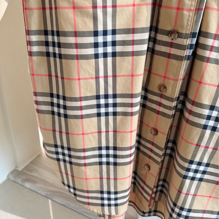 BURBERRY 經典米色格紋長袖襯衫 size:UK8-2