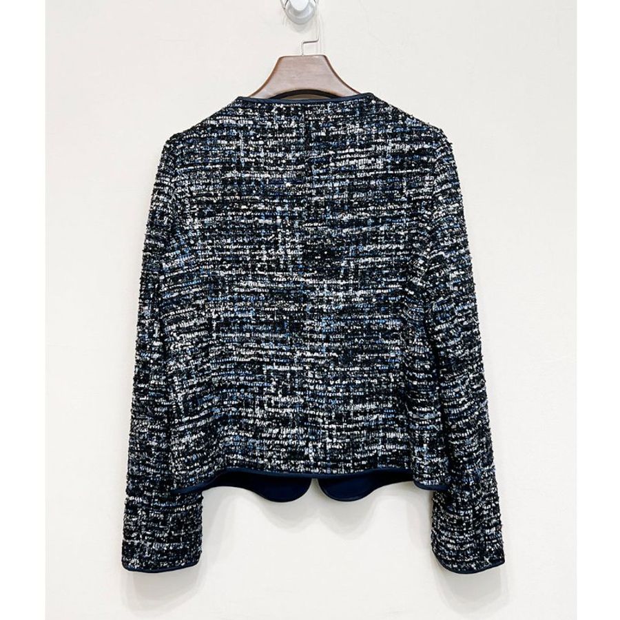 全新 / ARMANI COLLEZIONI 深藍亮片毛呢外套 L-6