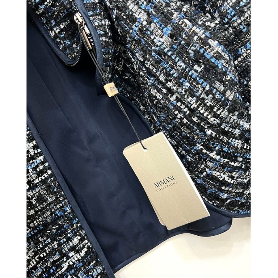 全新 / ARMANI COLLEZIONI 深藍亮片毛呢外套 L-11