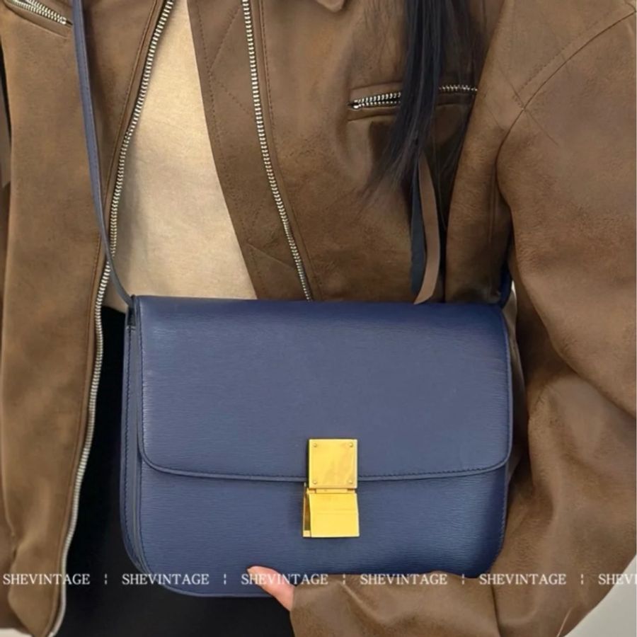 CELINE BOX 水波紋 藏藍色-2