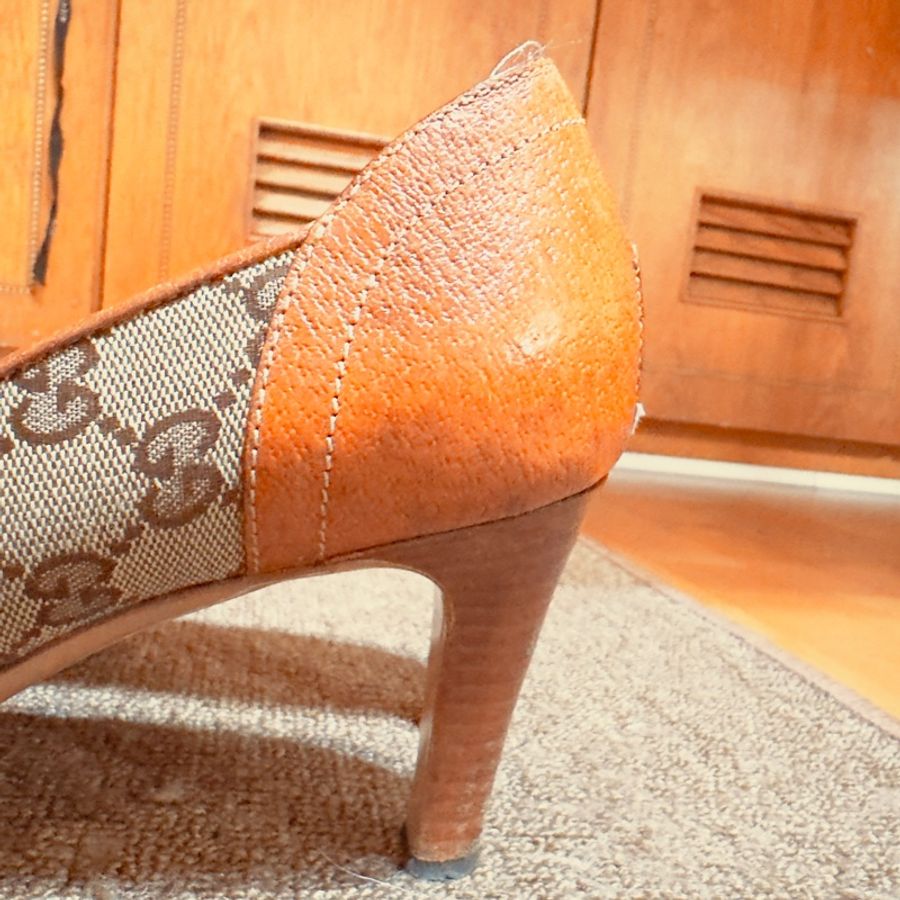 GUCCI經典老花高跟鞋 EU39-26