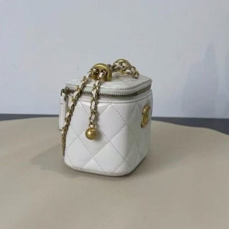 CHANEL 手工坊21A雙金球mini小盒子包 8.5*11*7cm 98新配件塵袋-2