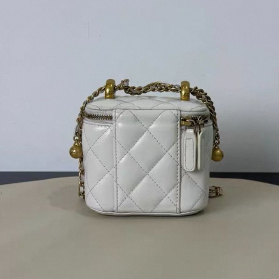 CHANEL 手工坊21A雙金球mini小盒子包 8.5*11*7cm 98新配件塵袋-5