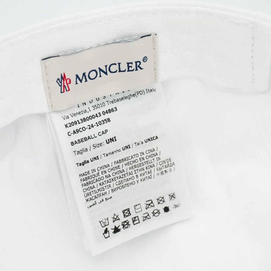 Moncler 品牌徽標棉布棒球帽(白)-7