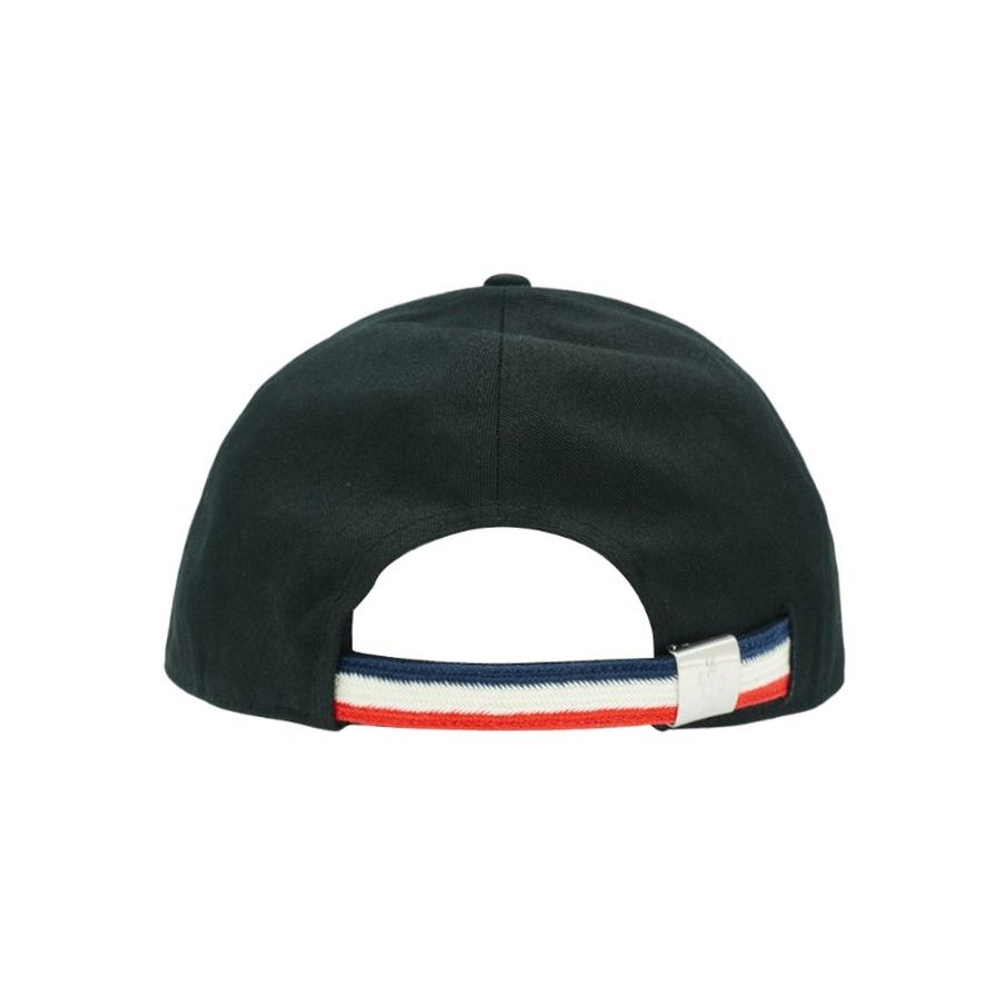 Moncler 品牌皮標棉布棒球帽(黑)-3