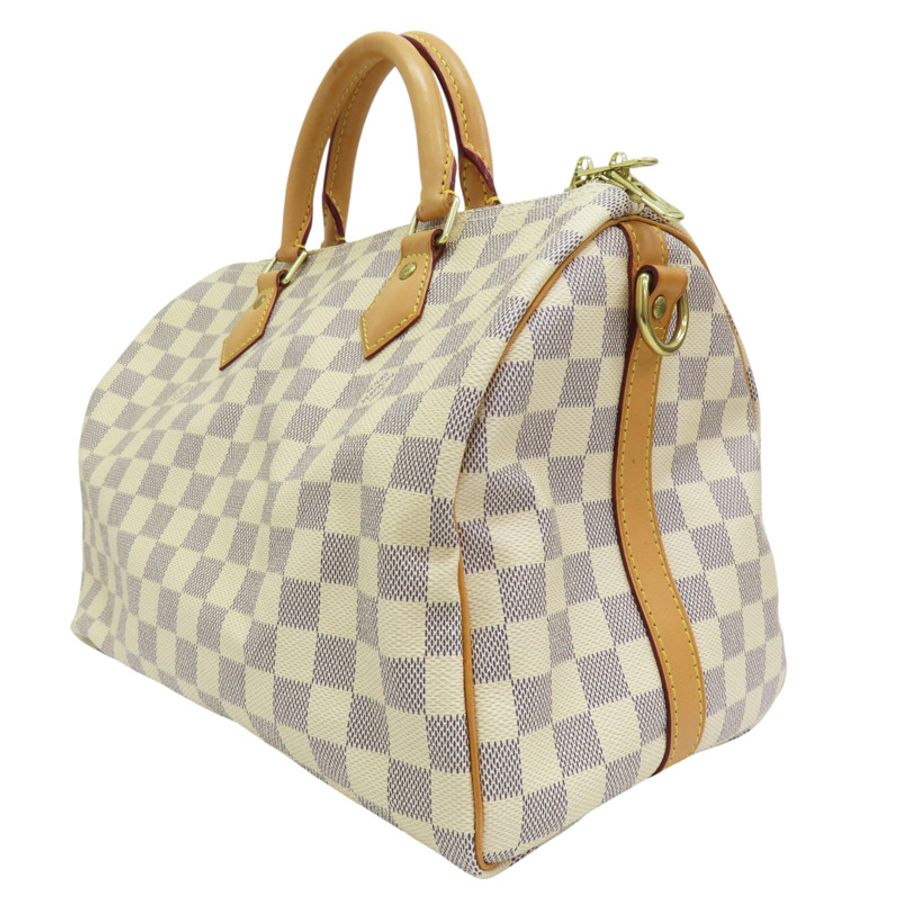 白色棋盤格帆布 Speedy Bandouliere 30 兩用包 N41373【LOUIS VUITTON LV 路易威登】 N41373-2
