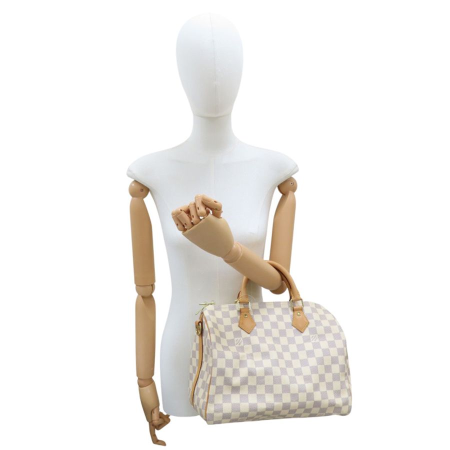 白色棋盤格帆布 Speedy Bandouliere 30 兩用包 N41373【LOUIS VUITTON LV 路易威登】 N41373-8