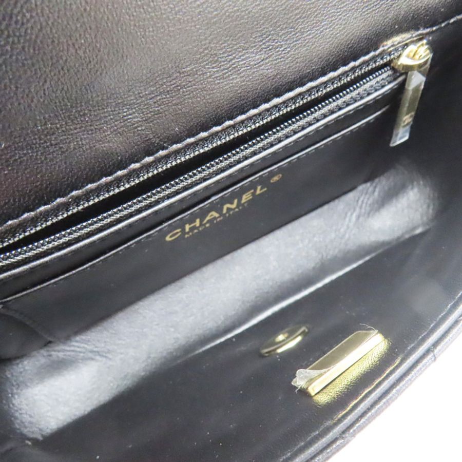 黑色 菱格紋 羊皮 鍊帶 Mini Coco 肩背包 金釦【CHANEL 香奈兒】 AS5219-4