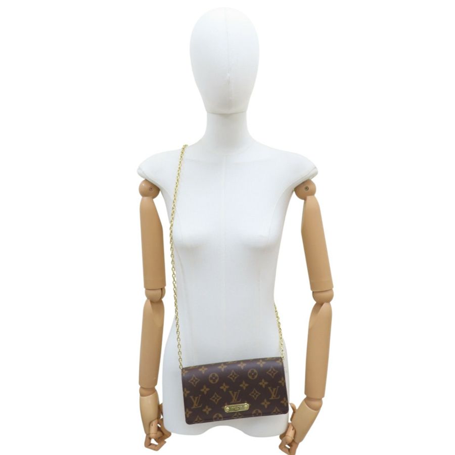 原棕色花帆布皮夾 On Chain Lily 鏈帶肩背 M82509【LOUIS VUITTON LV 路易威登】M82509-6