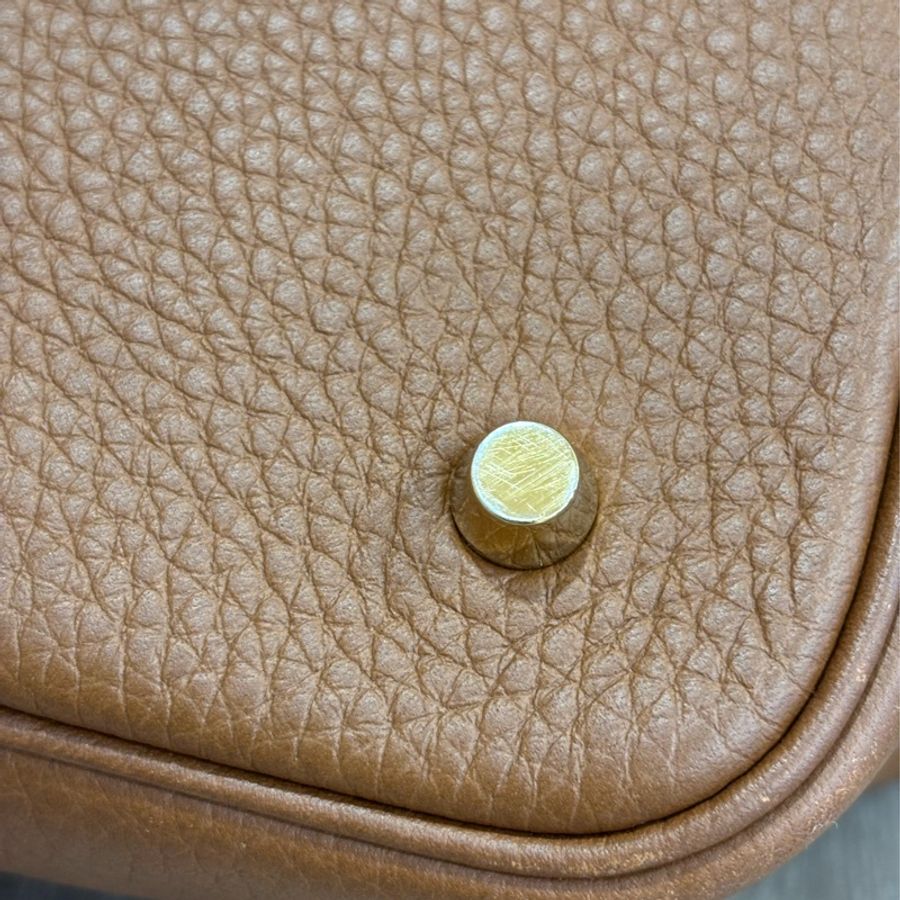 HERMES TC PICOTIN 22 37金棕色 U刻 金釦 TC皮 手提包 水桶包 菜籃包 菜籃子-21