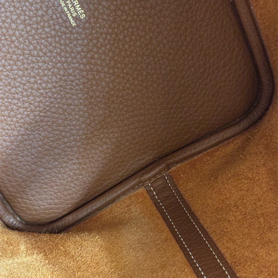 HERMES TC PICOTIN 22 37金棕色 U刻 金釦 TC皮 手提包 水桶包 菜籃包 菜籃子-35