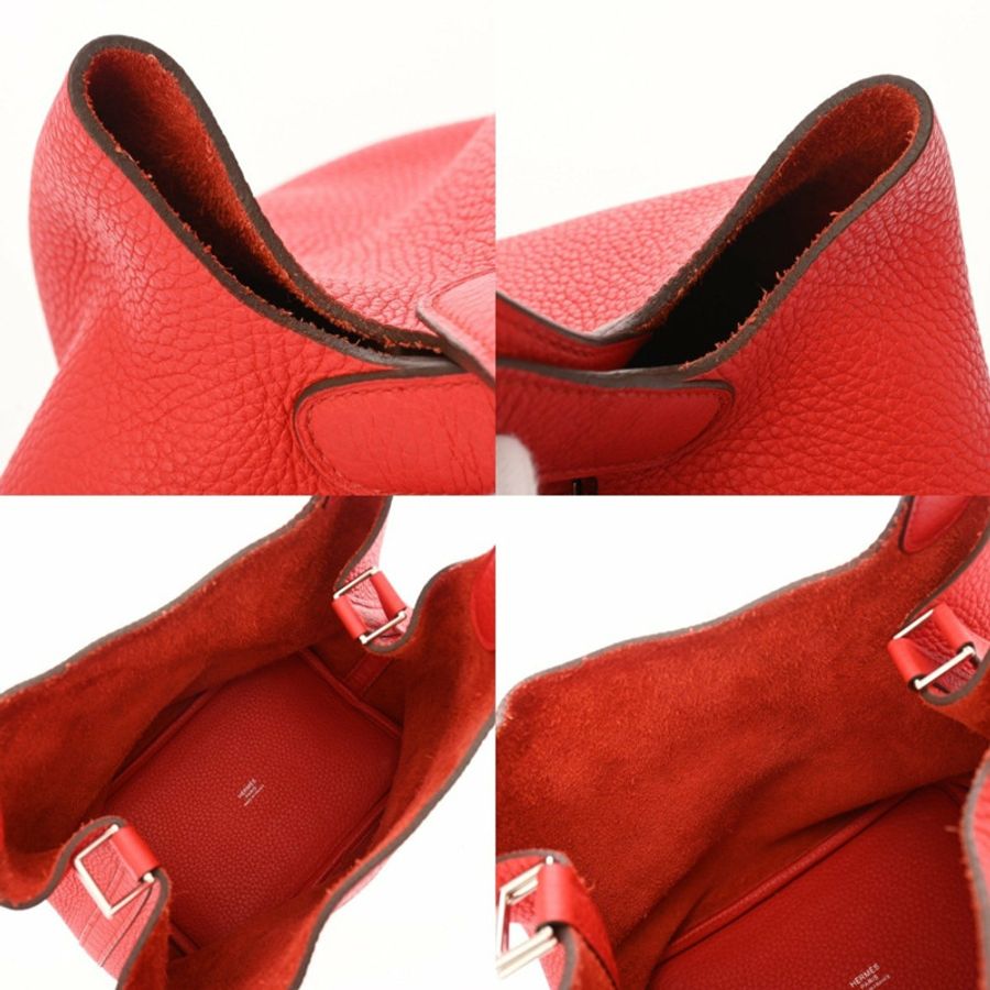 HERMES Picotin Lock PM Rouge Coupe D Stamp(約 2019 年)女士 Taurillon Clemence 皮革手提包-9