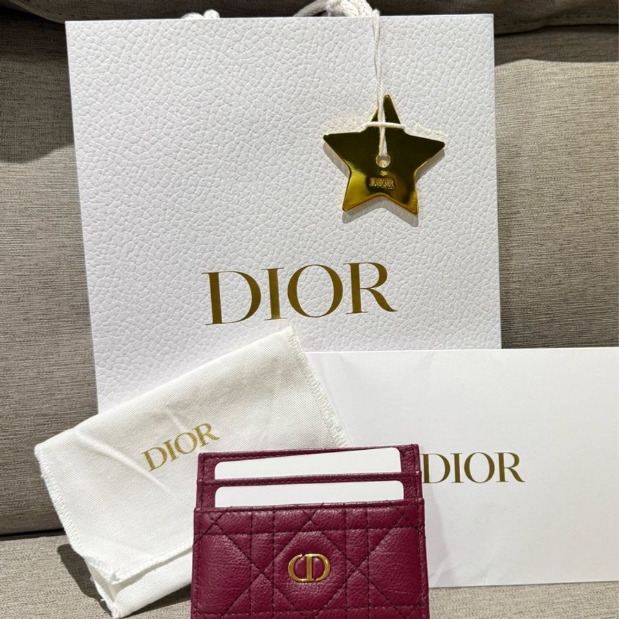 Dior caro系列 23年新款 酒紅色 卡夾 全新✨專櫃價一半 送禮 自用-0
