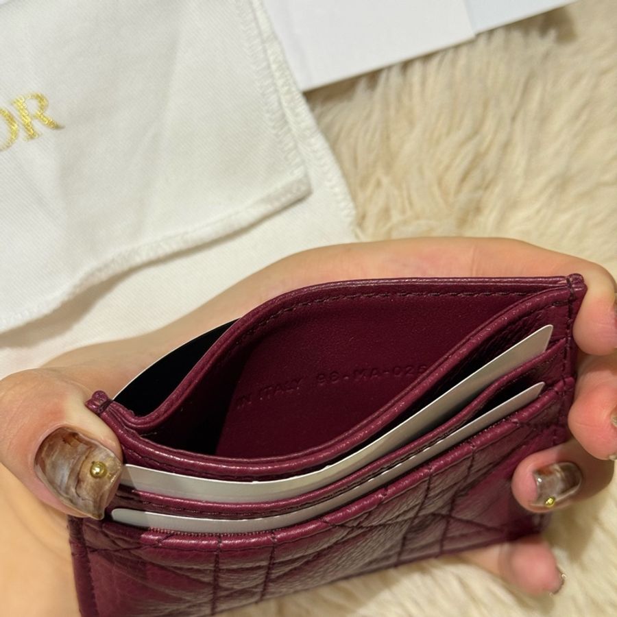Dior caro系列 23年新款 酒紅色 卡夾 全新✨專櫃價一半 送禮 自用-5