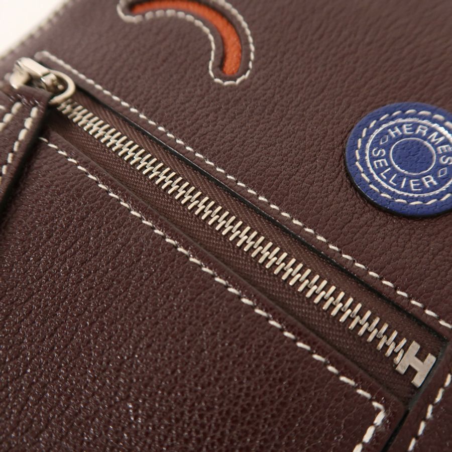 HERMES 【激減優惠】Mysore皮革In The Loop Phone To Go Wink GM銀扣肩背袋Rouge Sellier-13