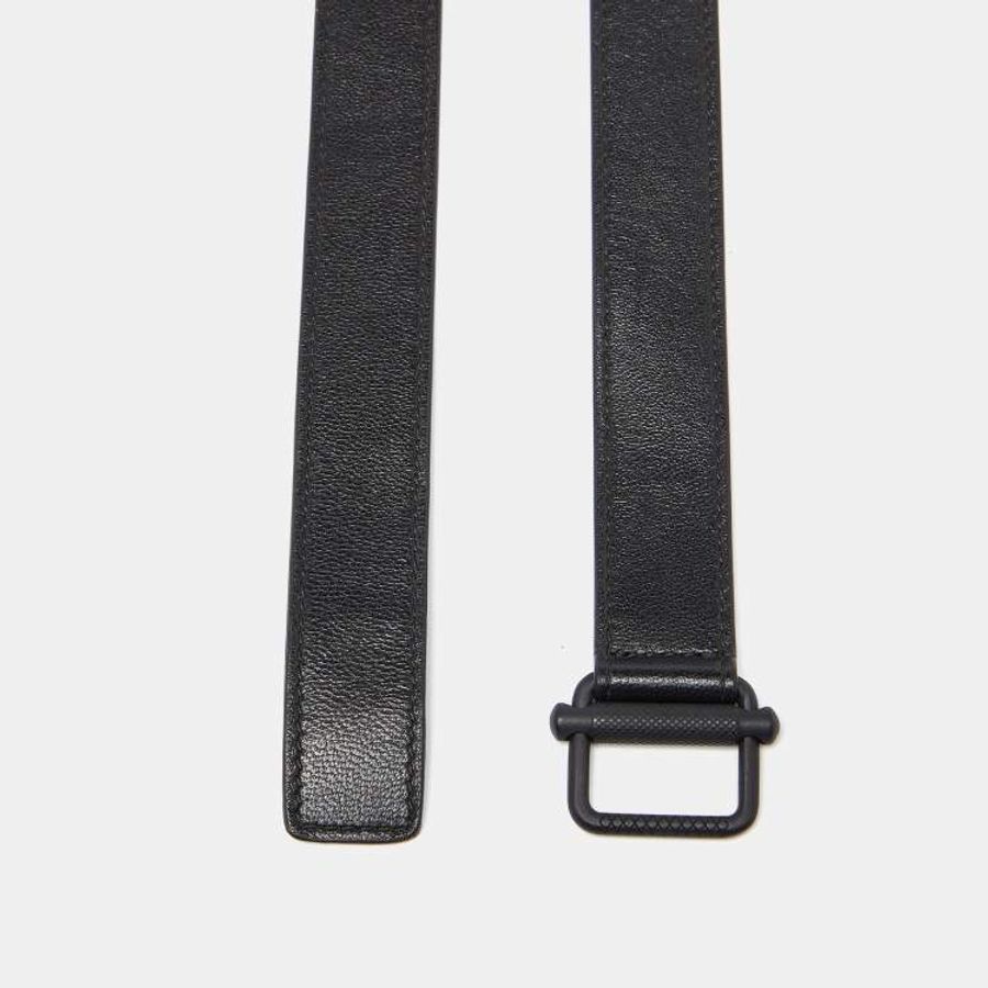 Bottega Veneta 黑色 細扣 金屬 皮帶 腰帶-7