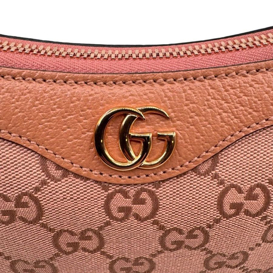 [NO.278] GUCCI古馳 Ophidia 經典老花滿印拉鍊開合 帆布拼皮革 單肩包手提包 小號 女款 粉色-13