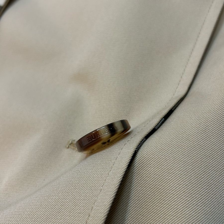 BURBERRY英國蜜色格紋裁片風衣UK6-6