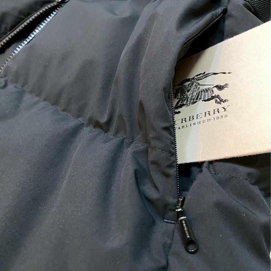 BURBERRY英國黑色連帽鵝絨大衣M-11