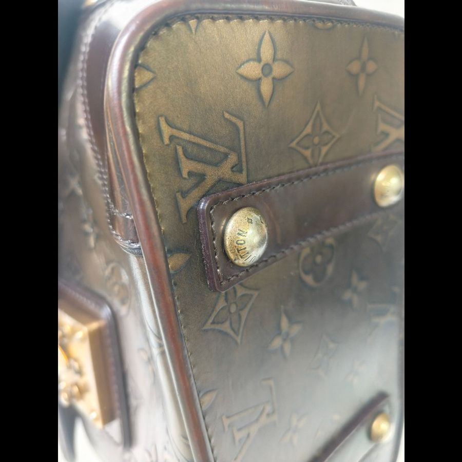 🌺初夏購物🌺快閃一週甜價至6/30‼️㊣✨Louis Vuitton✨路易威登 LV  稀有 古銅 壓紋 老花 壓釦 單肩背 肩背包/二手精品/二手包/保證正品🌳二手樹屋🌳-13