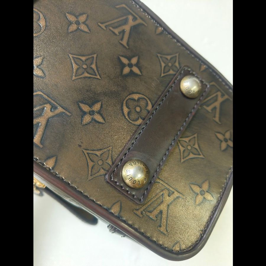 🌺初夏購物🌺快閃一週甜價至6/30‼️㊣✨Louis Vuitton✨路易威登 LV  稀有 古銅 壓紋 老花 壓釦 單肩背 肩背包/二手精品/二手包/保證正品🌳二手樹屋🌳-14