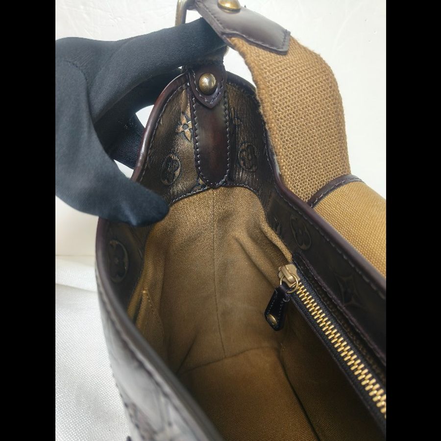 🌺初夏購物🌺快閃一週甜價至6/30‼️㊣✨Louis Vuitton✨路易威登 LV  稀有 古銅 壓紋 老花 壓釦 單肩背 肩背包/二手精品/二手包/保證正品🌳二手樹屋🌳-41