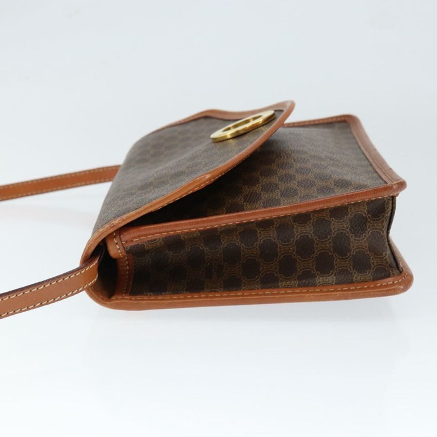【日本直送】CELINE Macadam帆布圓形單肩包 PVC皮革 棕色 金色 正品 149156-3