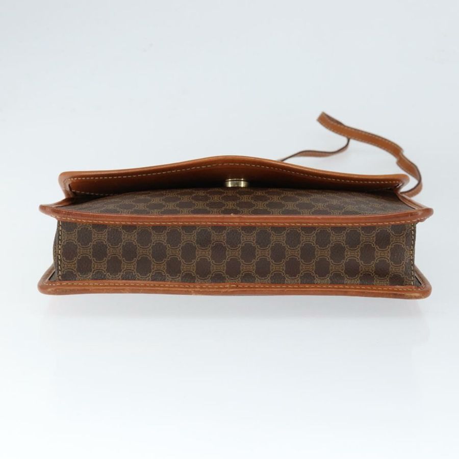 【日本直送】CELINE Macadam帆布圓形單肩包 PVC皮革 棕色 金色 正品 149156-4