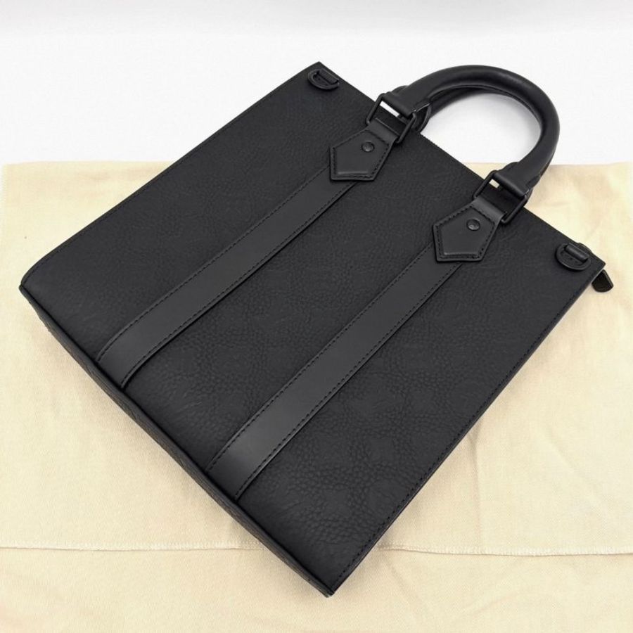LV Sac Plat黑色壓紋手提單肩琴譜包 芯片款 26*28*5 99新配件盒子塵袋吊牌購證-1