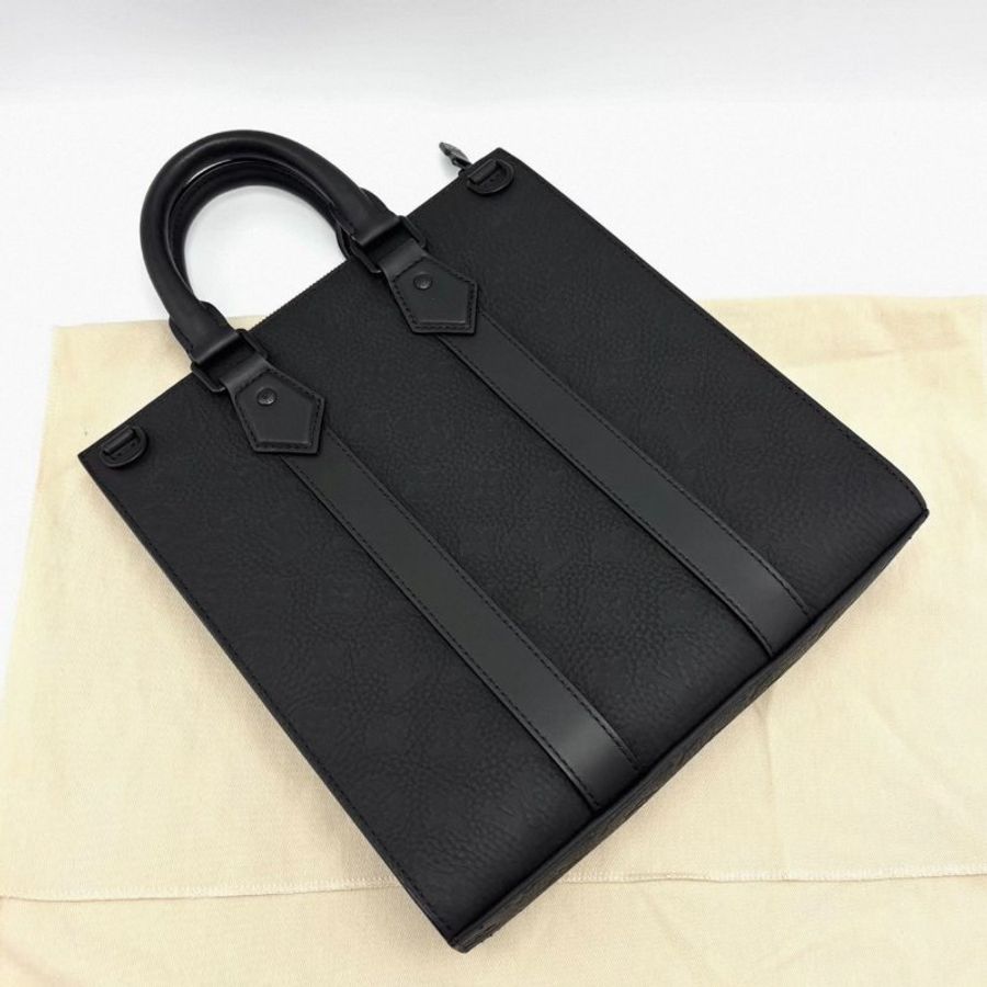 LV Sac Plat黑色壓紋手提單肩琴譜包 芯片款 26*28*5 99新配件盒子塵袋吊牌購證-2