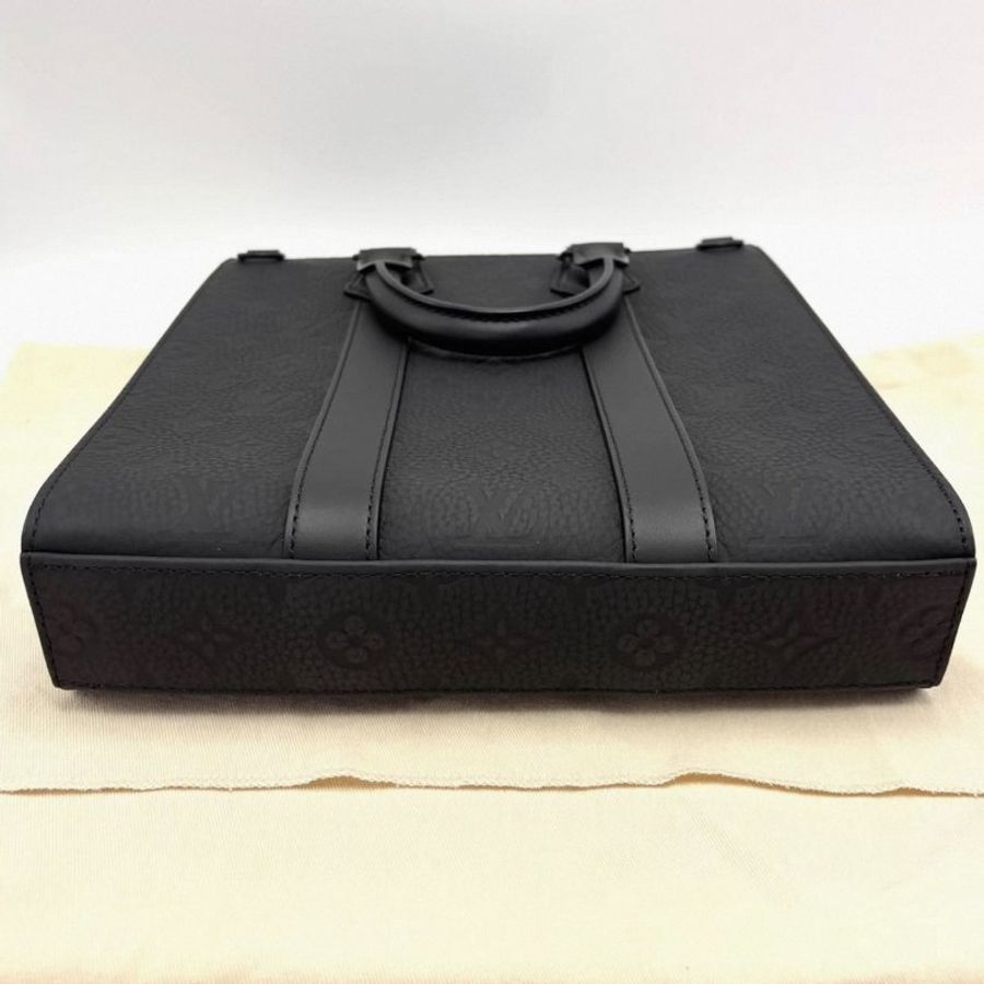 LV Sac Plat黑色壓紋手提單肩琴譜包 芯片款 26*28*5 99新配件盒子塵袋吊牌購證-3