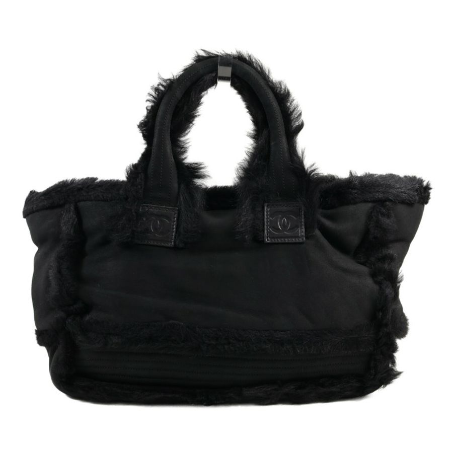 CHANEL 【激減優惠】羊皮/羊毛Tote Bag銀扣手挽袋-1