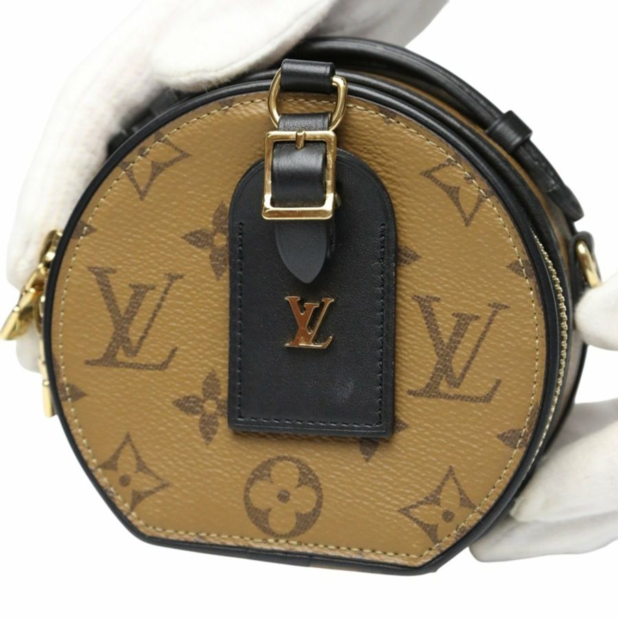 Louis Vuitton Monogram Reverse 迷你 Boite Chapeau 單肩包 M68276 棕色-8