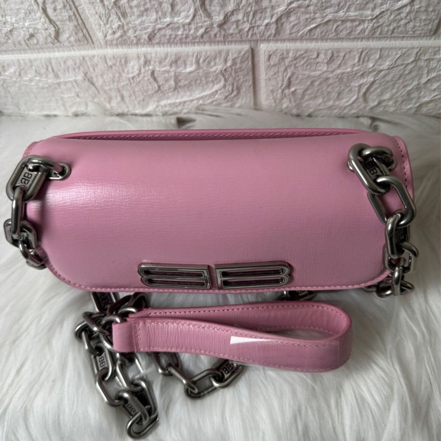 BALENCIAGA 粉色金屬BB迷你鏈包】-5