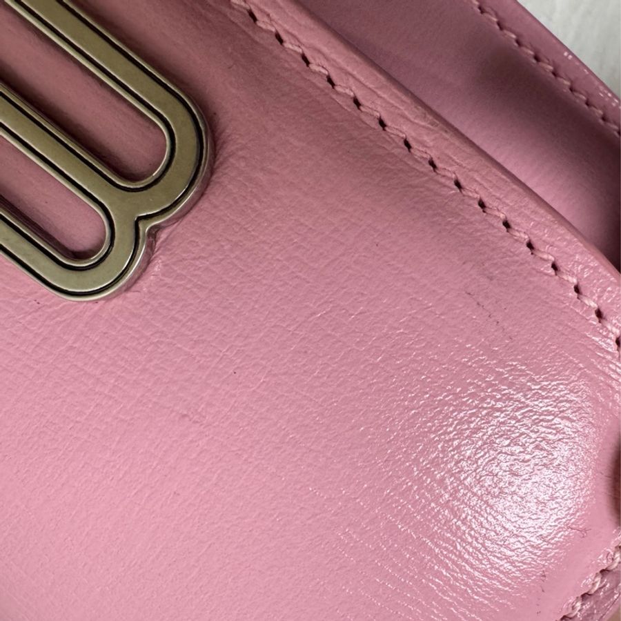 BALENCIAGA 粉色金屬BB迷你鏈包】-21